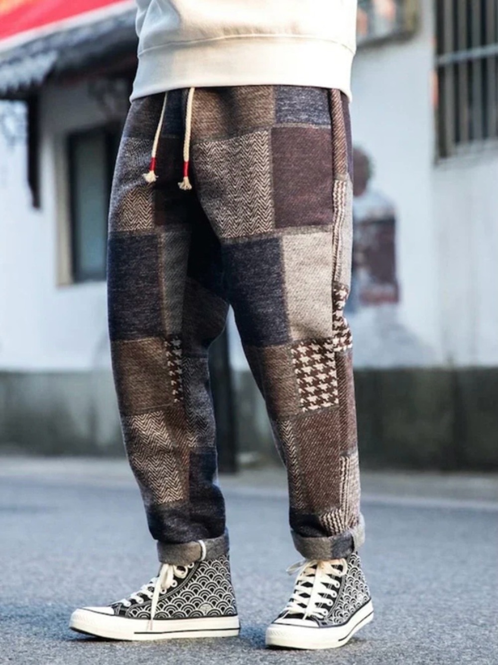 WAX LONDON Men’s Patchwork Boro Pants 34